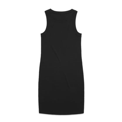 Women's Organic Rib Dress Black - Back