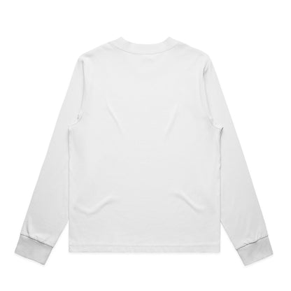 Women's Mock L/S Tee White - Back