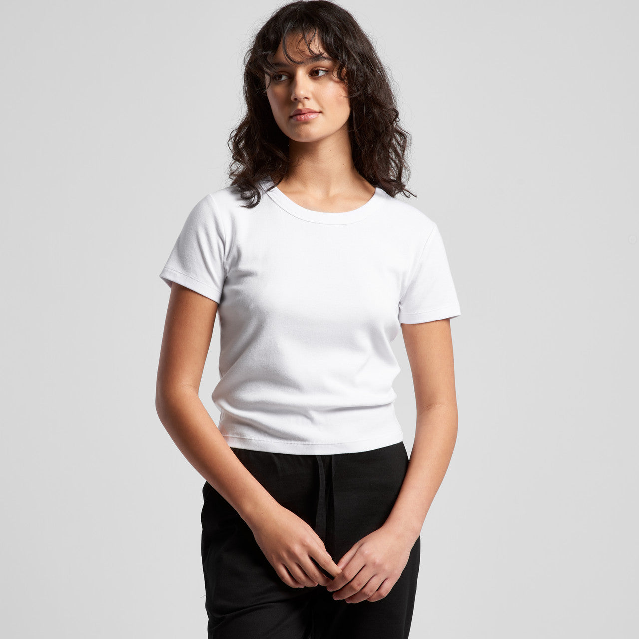 Women's Organic Rib Baby Tee Back