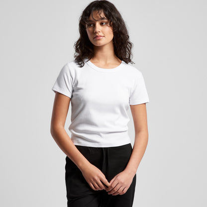 Women's Organic Rib Baby Tee Back