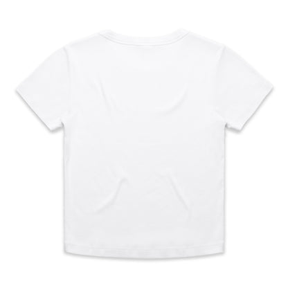 Women's Organic Rib Baby Tee White - Back