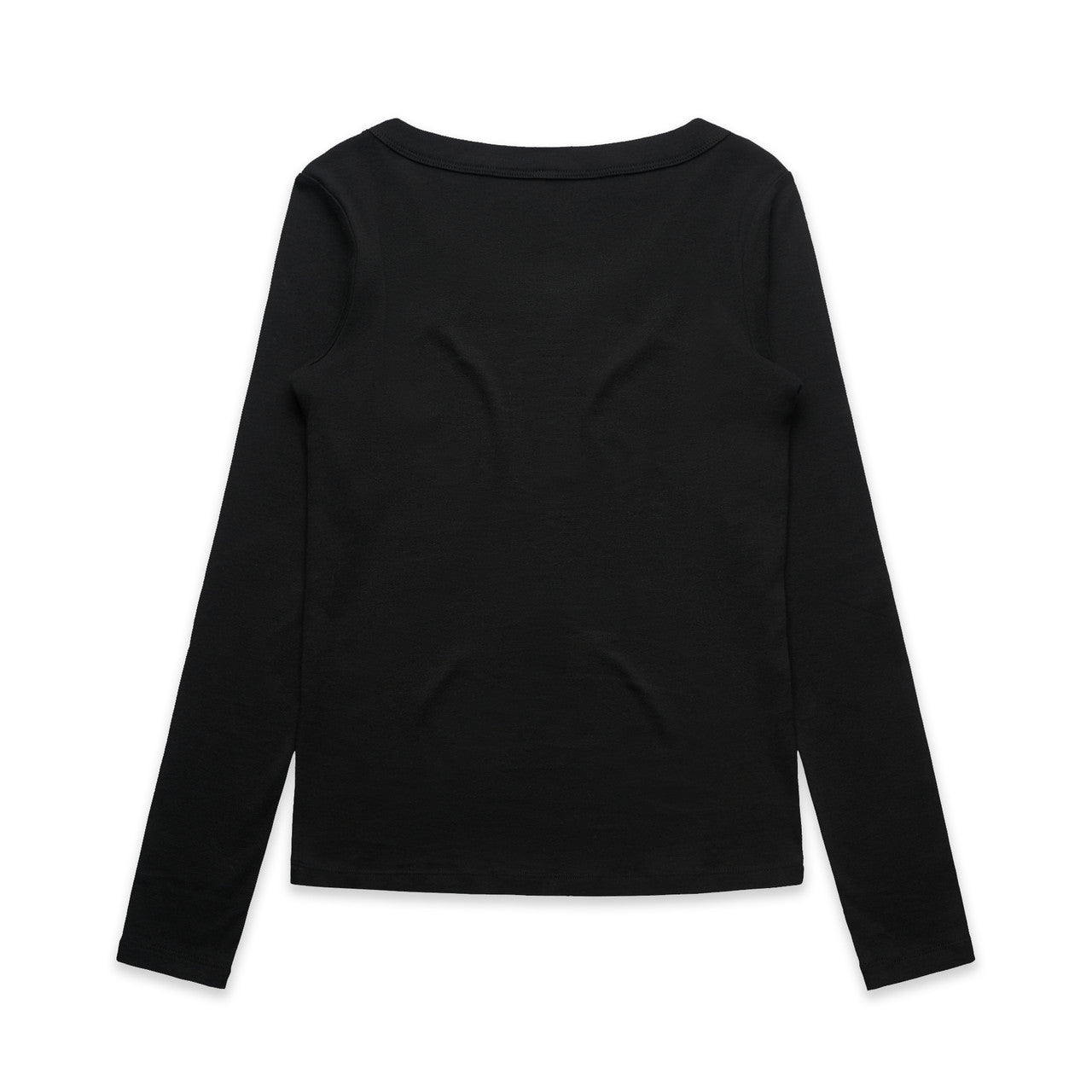Wo's Organic Baby Rib L/S Tee Black - Back