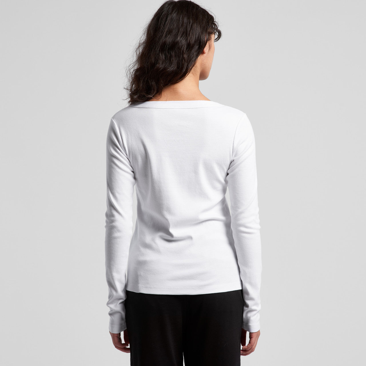 Wo's Organic Baby Rib L/S Tee Back