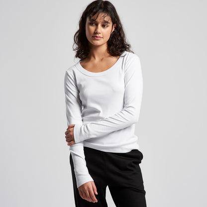 Wo's Organic Baby Rib L/S Tee Back
