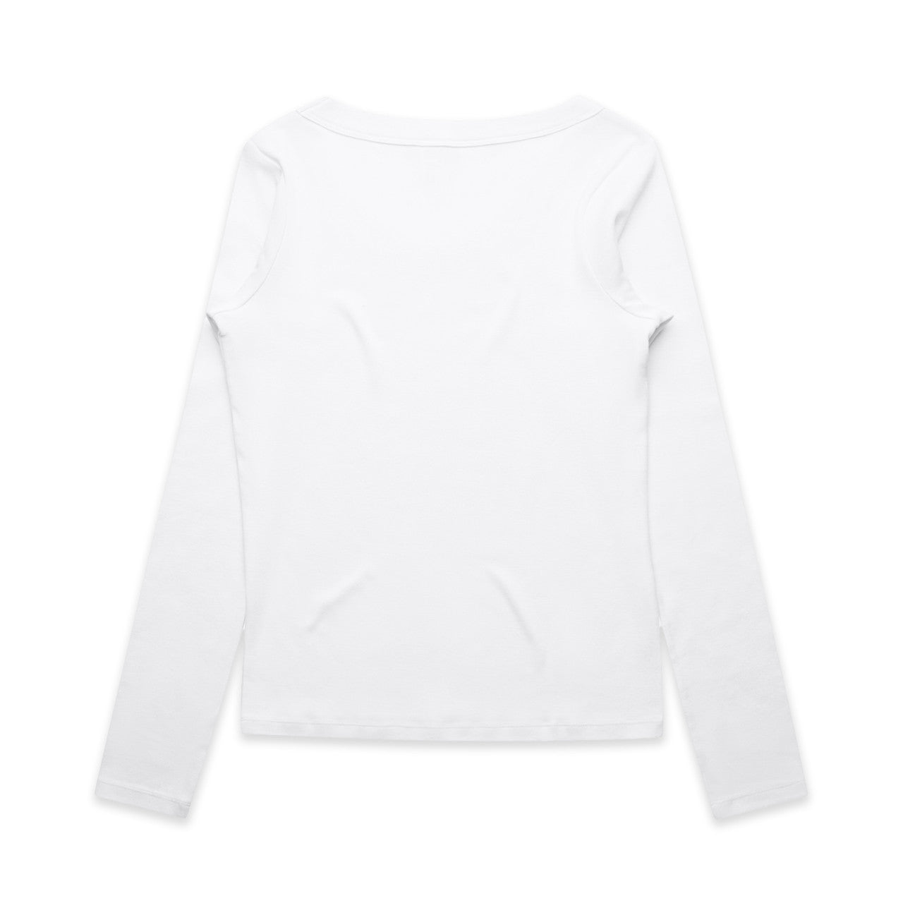 Wo's Organic Baby Rib L/S Tee White - Back