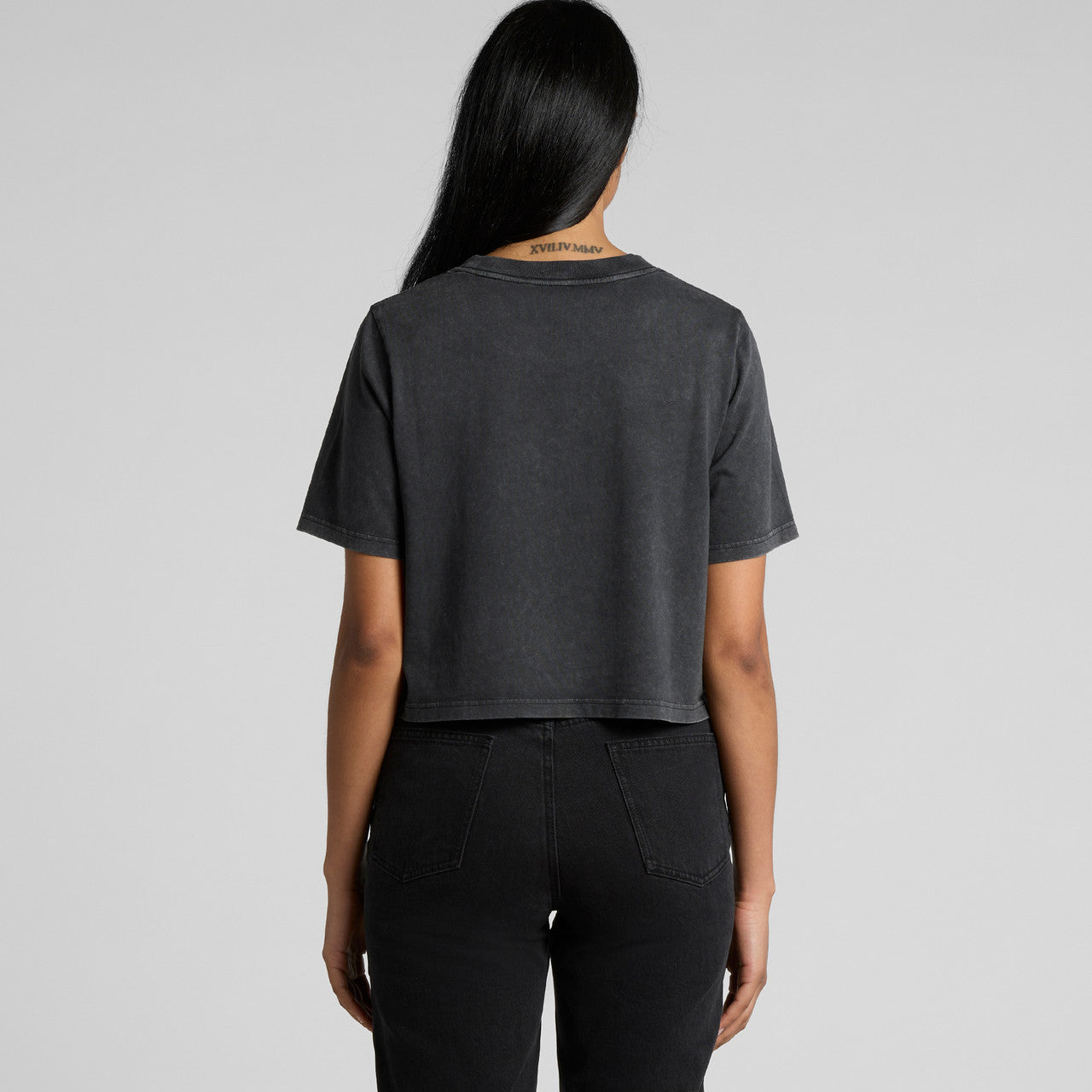Women's Stone Wash Heavy Crop Back