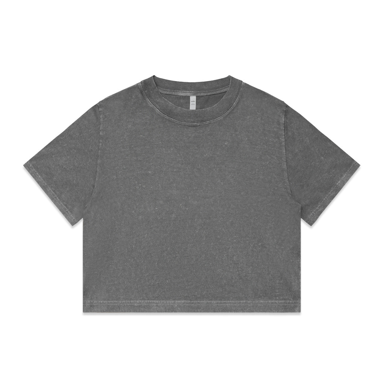 Women's Stone Wash Heavy Crop Coal Stone