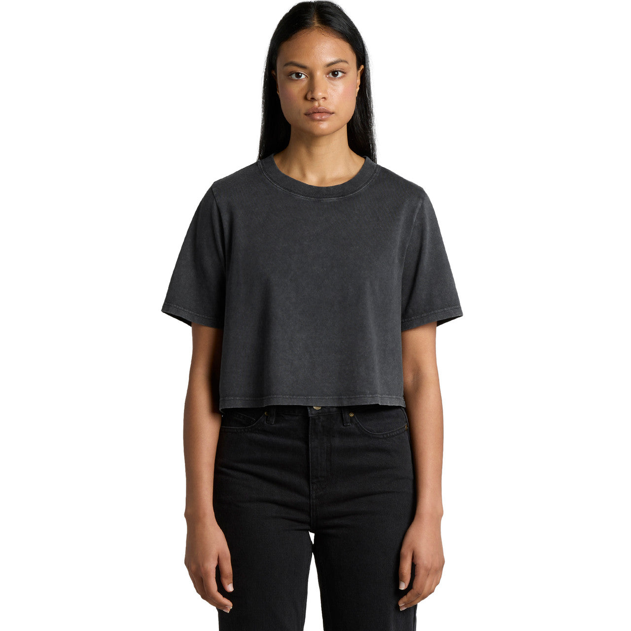 Women's Stone Wash Heavy Crop Front