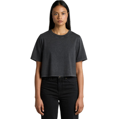 Women's Stone Wash Heavy Crop Front