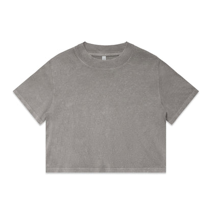 Women's Stone Wash Heavy Crop Grey Stone