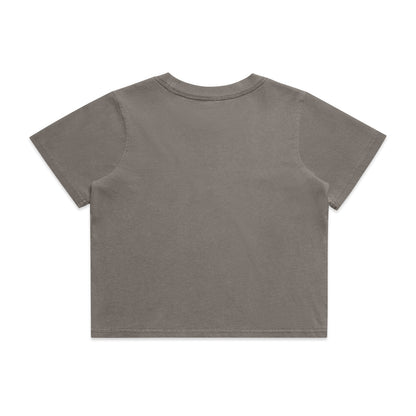 Women's Heavy Faded Crop Tee Faded Grey - Back