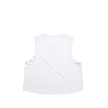 Women's Martina Crop Tank White - Back