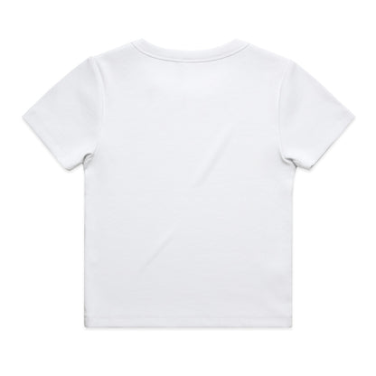 Women's Organic Rib Tee White - Back