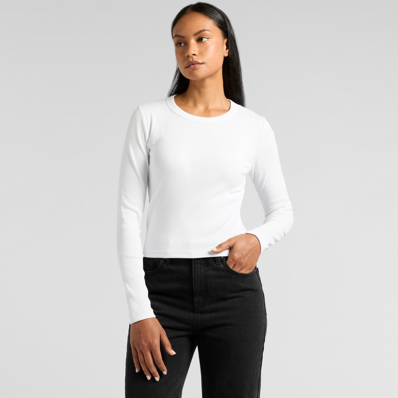 Women's Organic Rib L/S Tee Extra 1