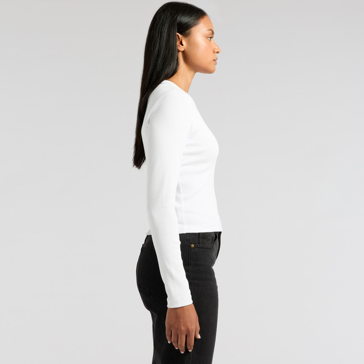 Wo's Organic Rib L/S Tee Side