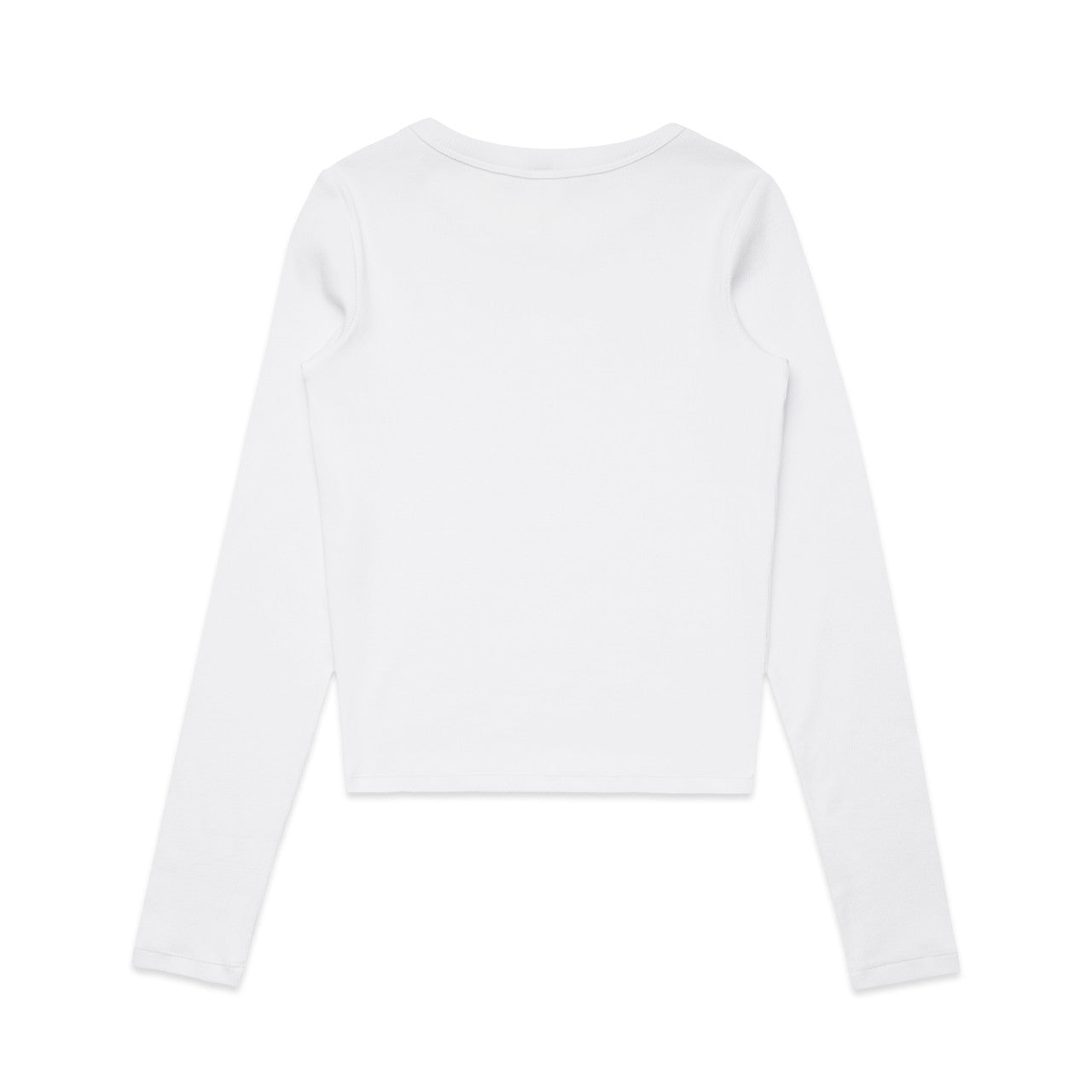 Wo's Organic Rib L/S Tee White - Back