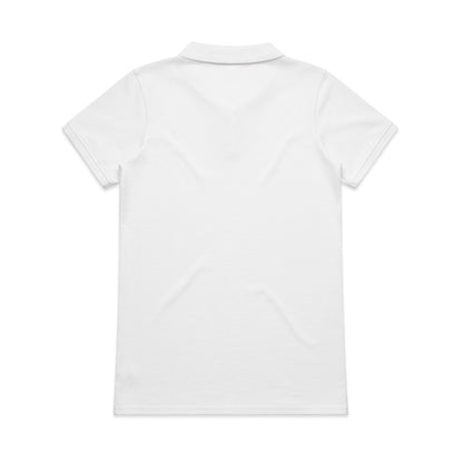 Wo's Pique Polo White - Back