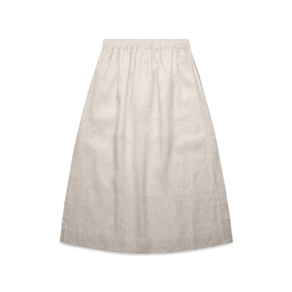 Women's Linen Skirt Natural - Back
