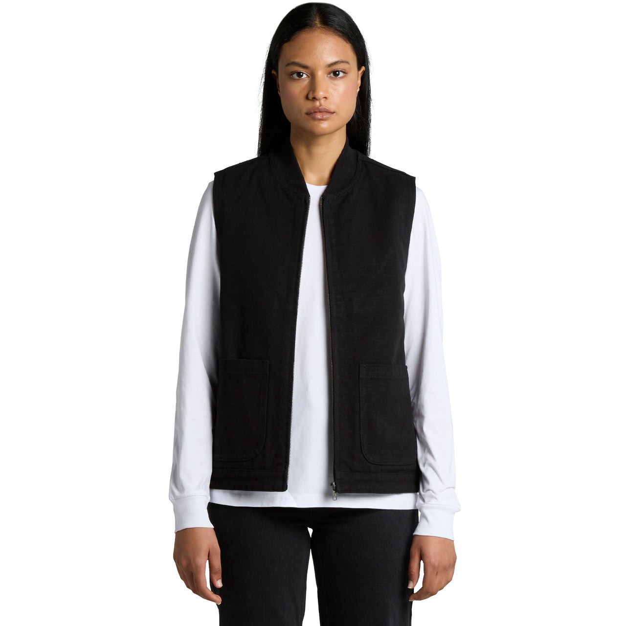 Women's Canvas Heavy Vest Front