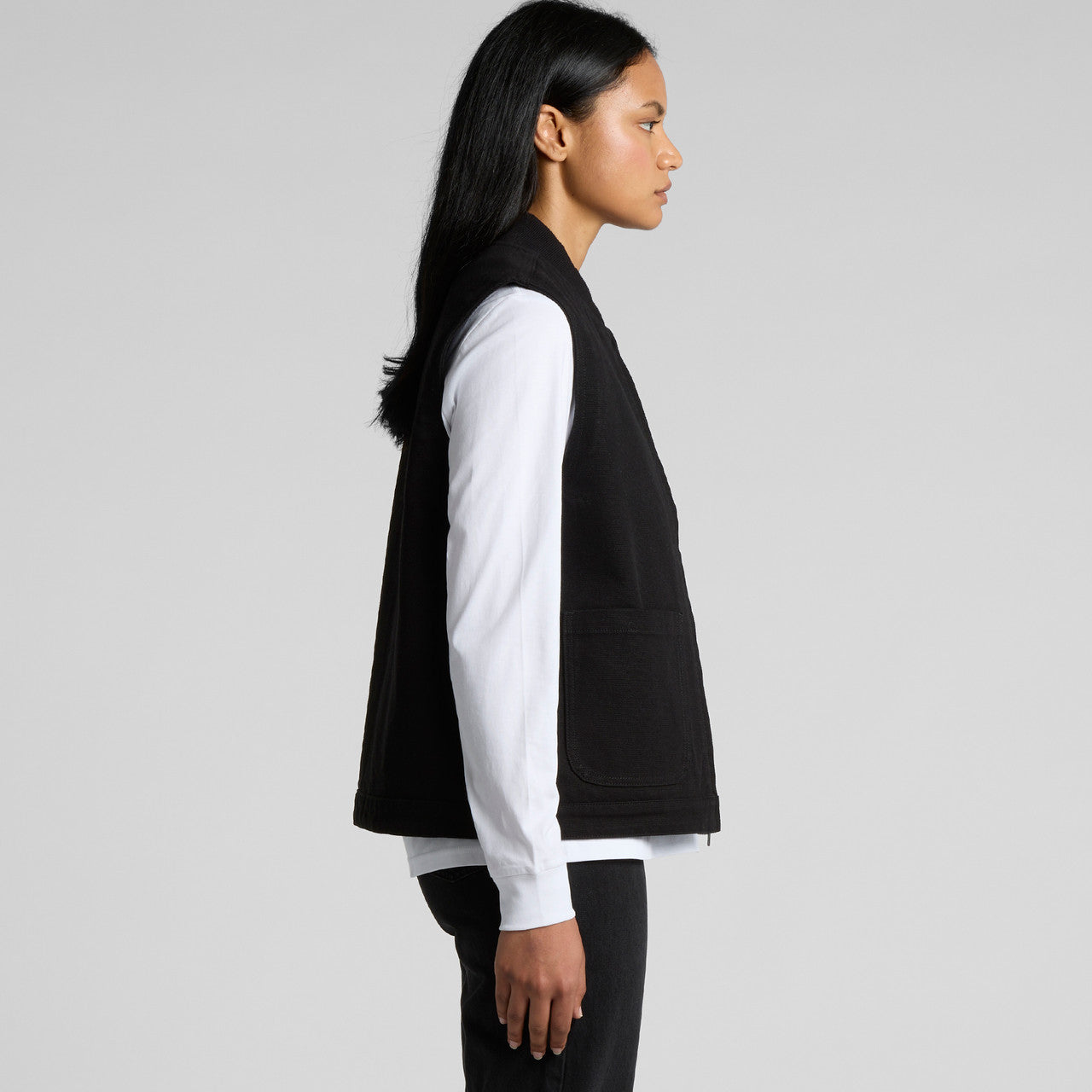 Women's Canvas Heavy Vest Side