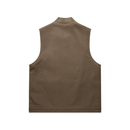 Women's Canvas Heavy Vest Walnut - Back