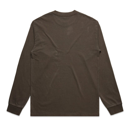 Heavy Faded L/S Tee Faded Brown - Back