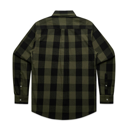 Check Shirt Black/Army - Back