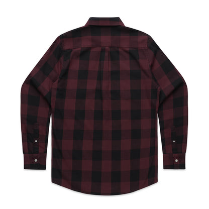 Check Shirt Black/Burgundy - Back