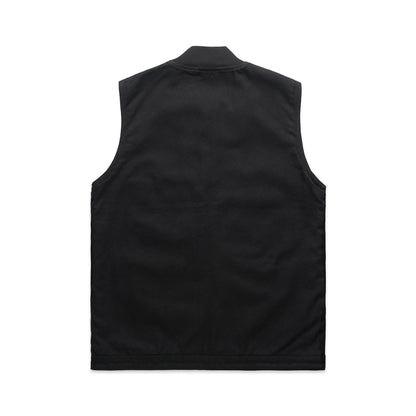 Canvas Heavy Vest Black - Back