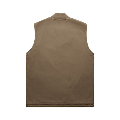 Canvas Heavy Vest Walnut - Back