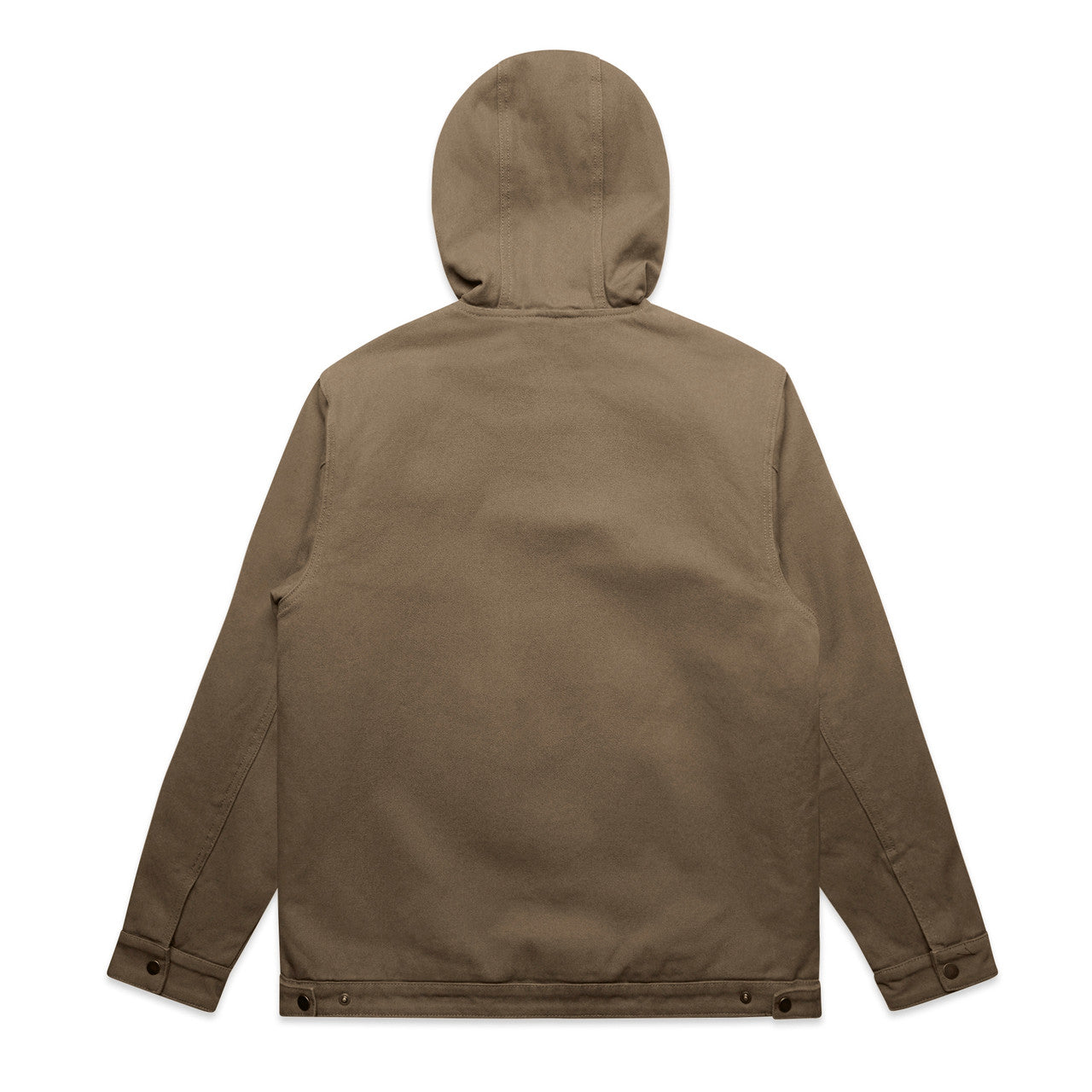 Canvas Heavy Hooded Jacket Walnut - Back