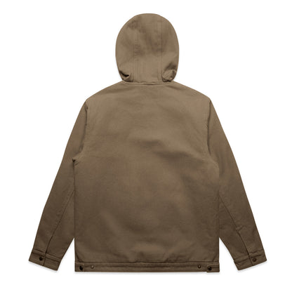 Canvas Heavy Hooded Jacket Walnut - Back