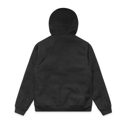 Canvas Bomber Hood Jacket Black - Back