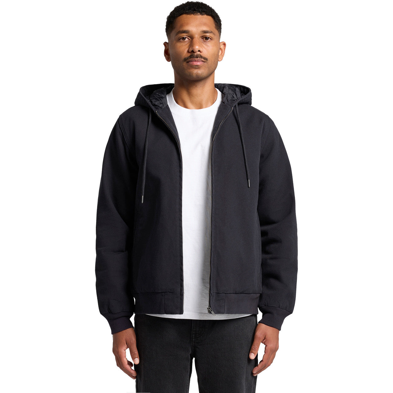 Canvas Bomber Hood Jacket Front