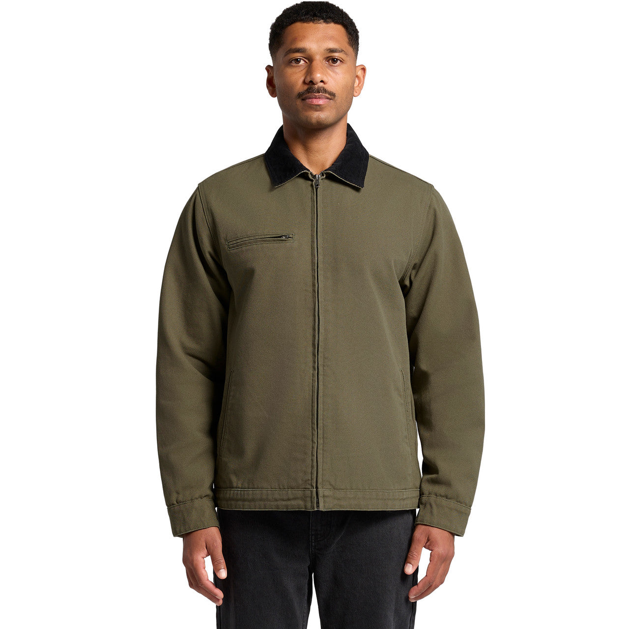 Canvas Cord Collar Jacket Front