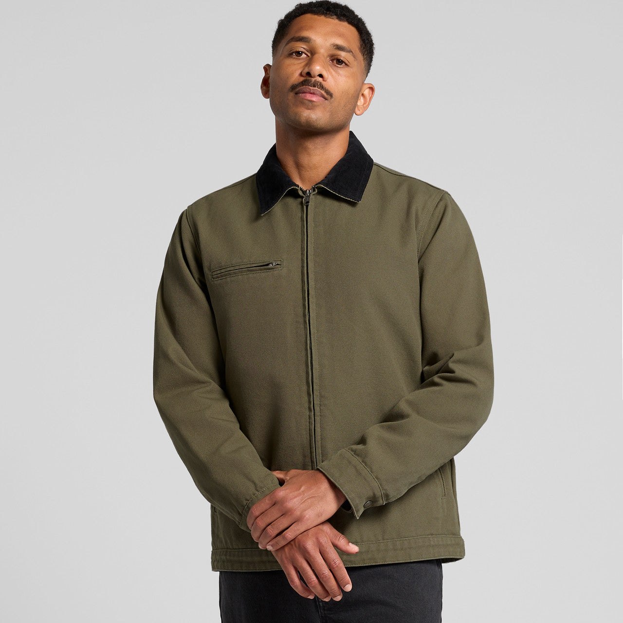Canvas Cord Collar Jacket Back