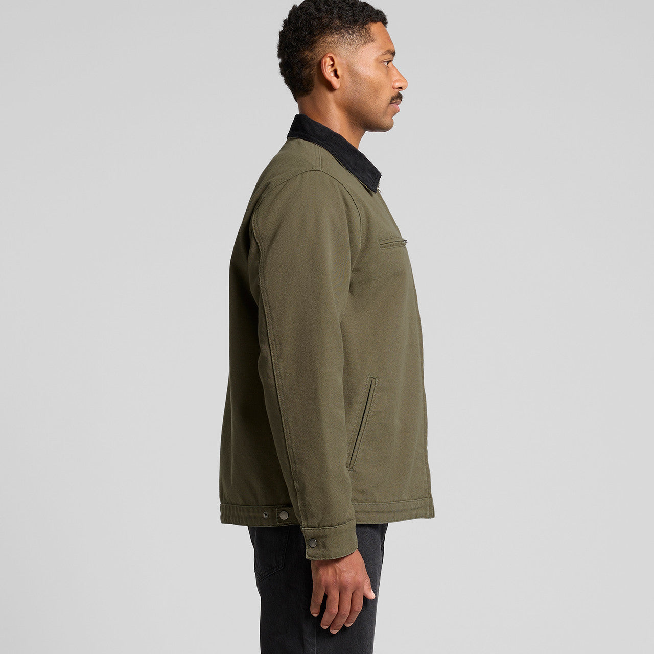 Canvas Cord Collar Jacket Side