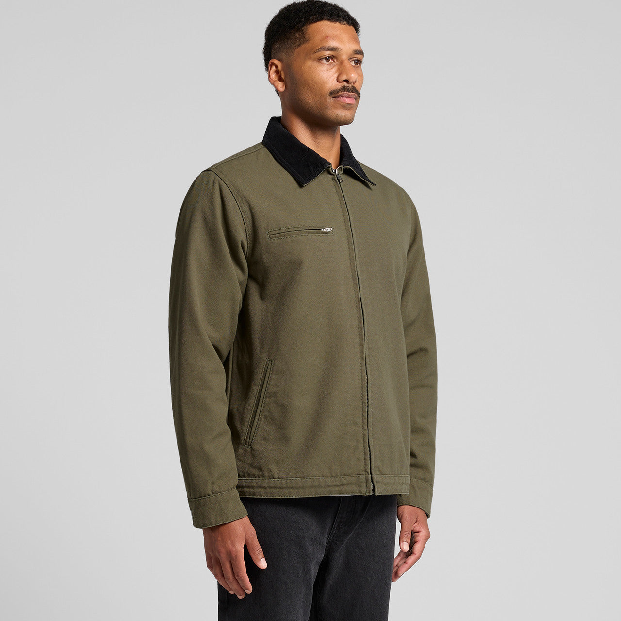 Canvas Cord Collar Jacket Turn