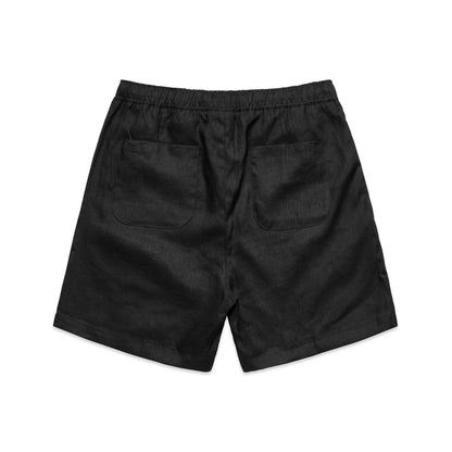 Linen Shorts 18" Black - Back