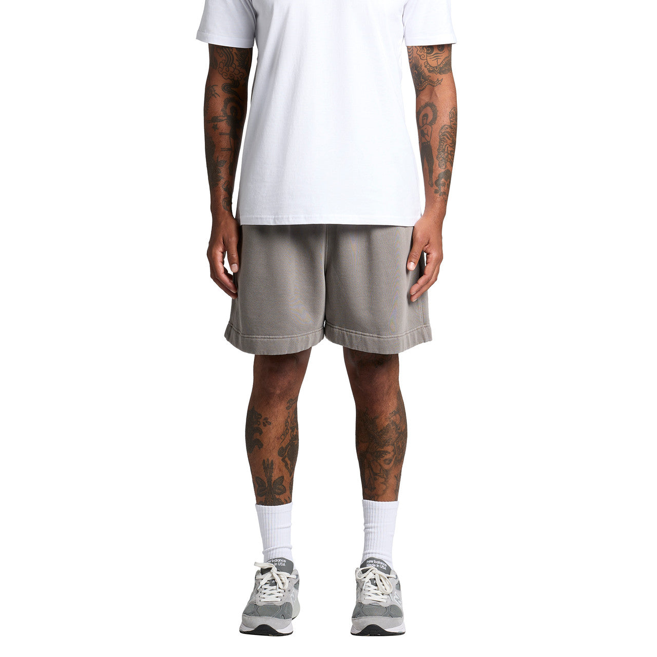 Relax Faded Track Shorts 18" Front
