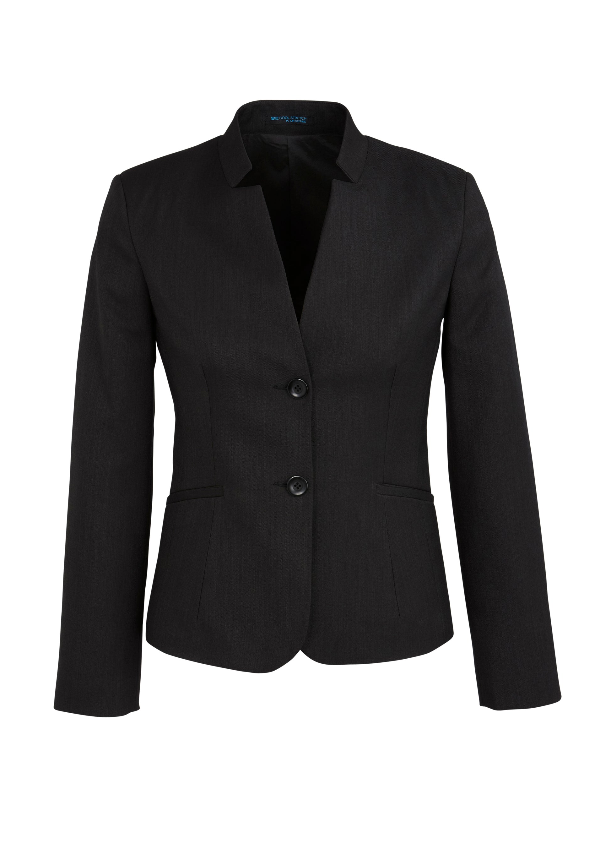 Womens Cool Stretch Short Jacket with Reverse Lapel - Black 26