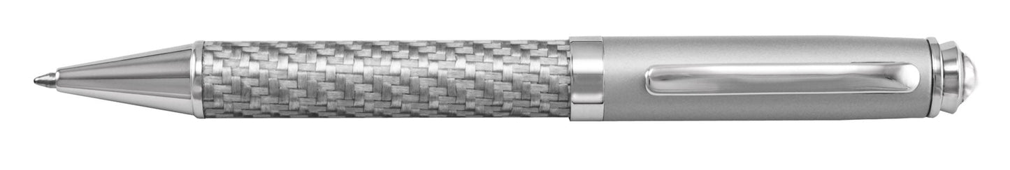 Silver Carbon Fibre Ballpoint Pen