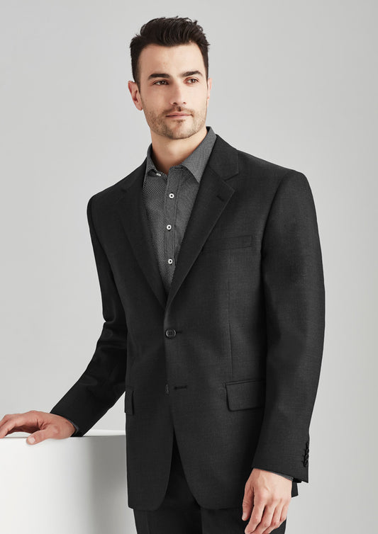 Mens Comfort Wool Stretch 2 Button Classic Jacket - Charcoal 142