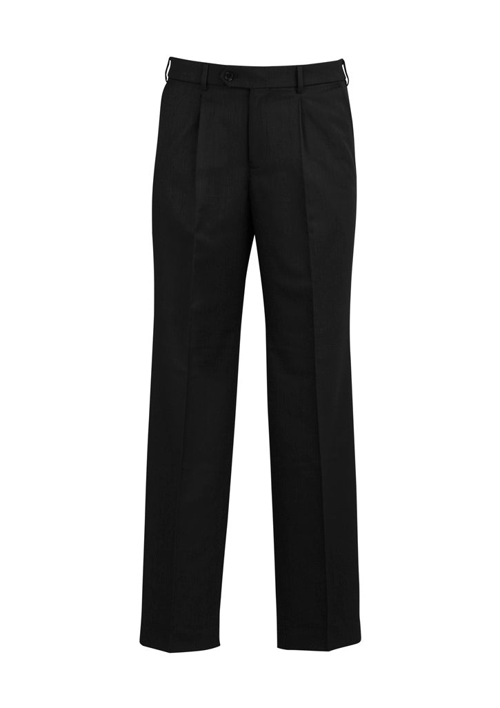 Mens Classic Pleat Pant - Charcoal Marle 127