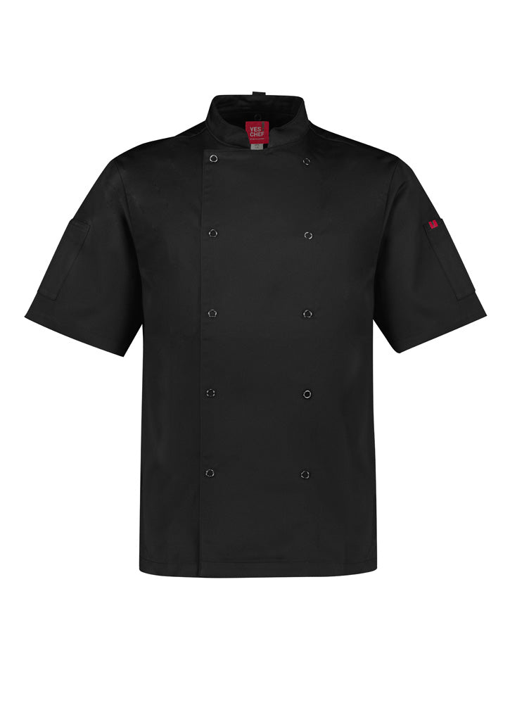 Mens Zest Short Sleeve Chef Jacket - Black 3XL