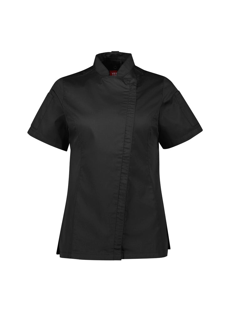 Womens Alfresco Short Sleeve Chef Jacket - Black 2XL