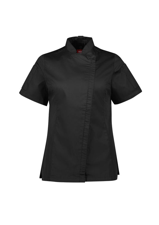 Womens Alfresco Short Sleeve Chef Jacket - Black 2XL