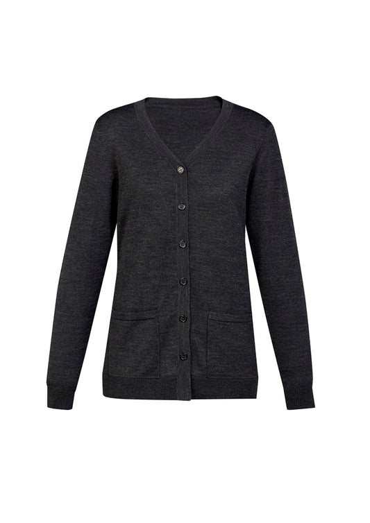 Womens Button Front Knit Cardigan - Charcoal 4XL