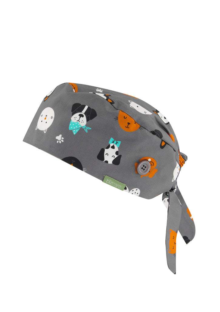 Unisex Printed Scrub Cap - Cheeky Pets FRE