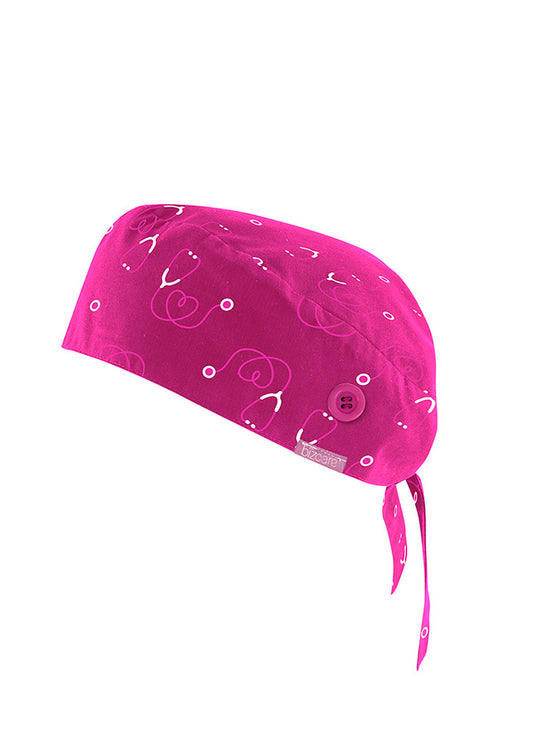 Unisex Pink Printed Scrub Cap - Pink FRE